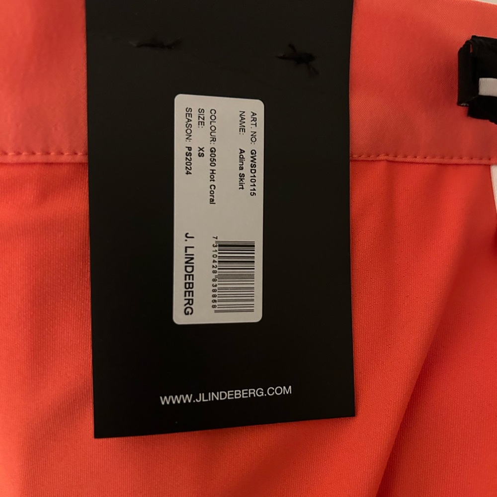 J.Lindeberg Coral-Red Pleated Mini Skirt - Picture 13 of 16